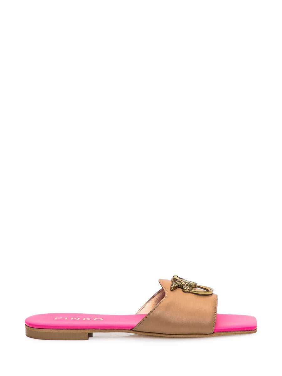Pinko PINKO Leather Slipper Sandal BEIGE