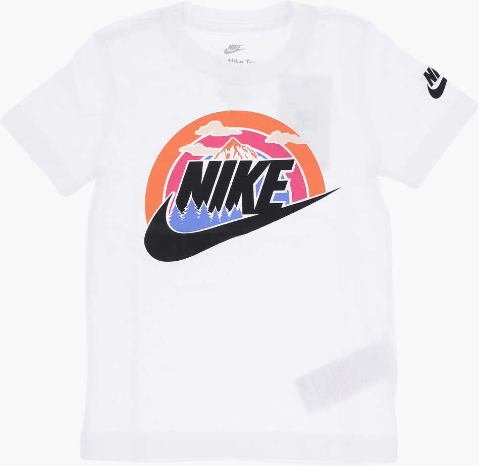 Nike Solid Color Wilderness Futura Crew-Neck T-Shirt With Front P White