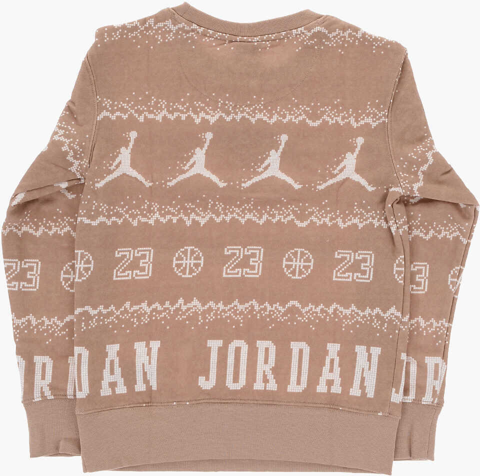 Bluze de trening Nike Air Jordan Printed Holiday Crew-Neck Sweatshirt Brown Baieti (BM 13451615) 3