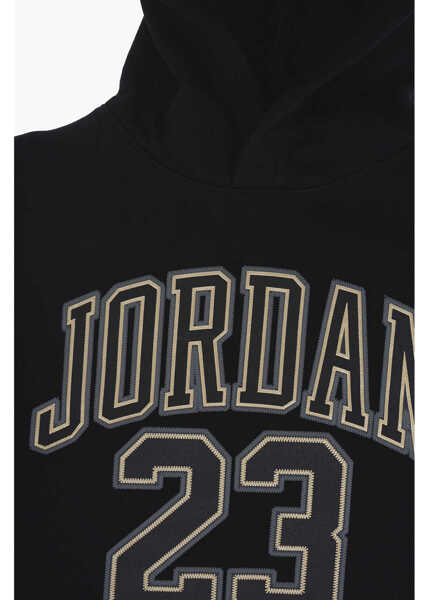 Bluze de trening Nike Air Jordan Fleeced-Cotton Blend Hoodie With Embossed Maxi Lo Black Baieti (BM 13451633) 2