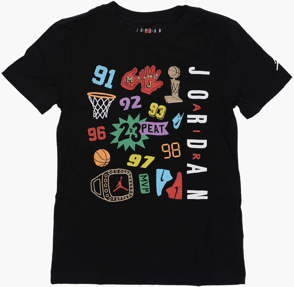 Nike Air Jordan Printed Crew-Neck T-Shirt Black