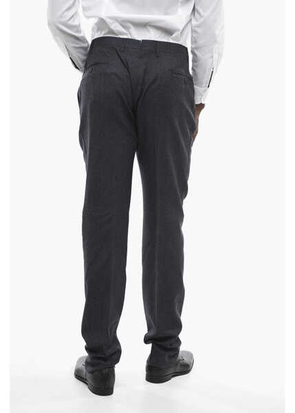 Pantaloni eleganti CORNELIANI Flush Pocketed Academy Stretch Wool Pants Blue Barbati (BM 13451825) 4