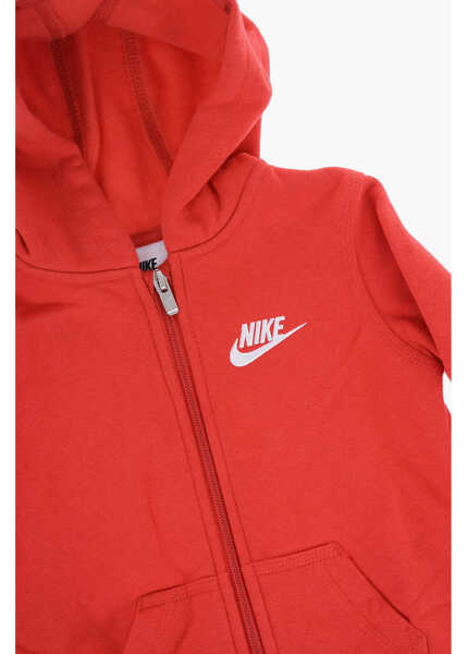 Hanorace Nike Fleeced Cotton Sweatshirt With Hood And Zip Closure Red Baieti (BM 13451882) 2