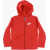 Nike Fleeced Cotton Sweatshirt With Hood And Zip Closure Red