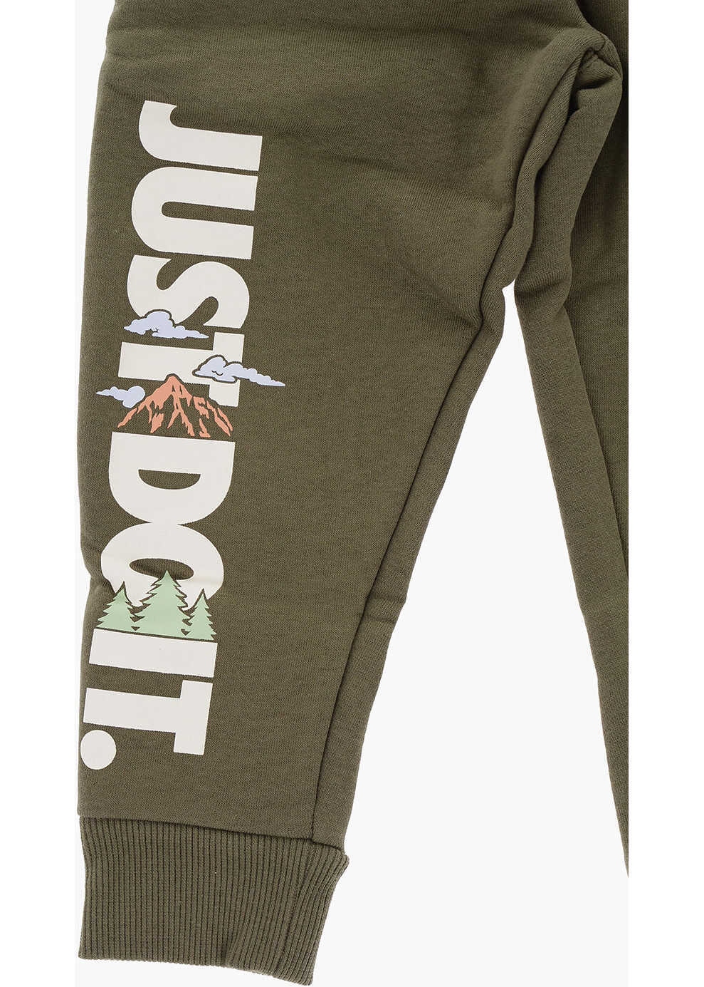 Pantaloni de trening Nike Fleeced-Cotton Blend Joggers With Printed Logo Green Baieti (BM 13451888) 2