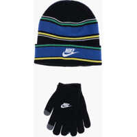 Caciuli Striped Beanie And Glovers Set Baieti