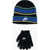 Nike Striped Beanie And Glovers Set Blue