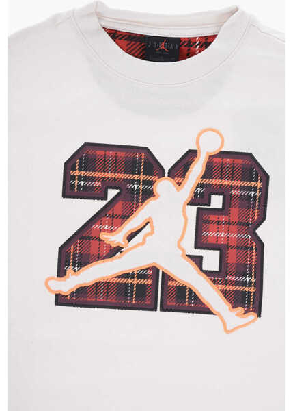 Tricouri Nike Air Jordan Crew-Neck T-Shirt With Checked Detail White Baieti (BM 13451909) 2