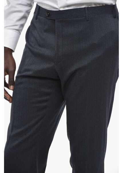 Pantaloni eleganti CORNELIANI Pure Twill Wool Academy Pants Blue Barbati (BM 13451924) 2