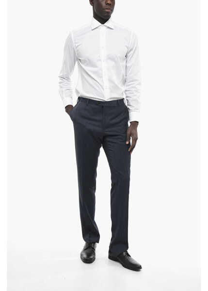 Pantaloni eleganti CORNELIANI Pure Twill Wool Academy Pants Blue Barbati (BM 13451924) 3