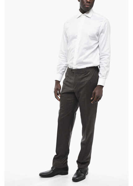 Pantaloni eleganti CORNELIANI Virgin Wool Academy Pants With Flush Pockets Brown Barbati (BM 13451930) 3