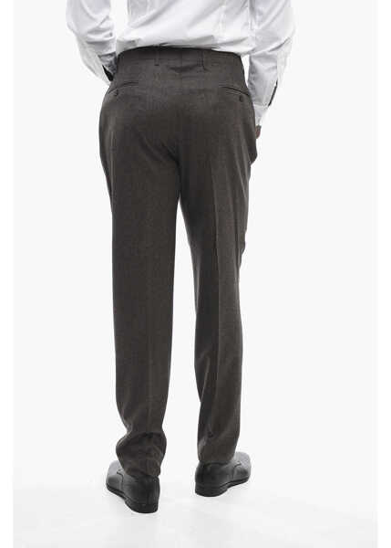 Pantaloni eleganti CORNELIANI Virgin Wool Academy Pants With Flush Pockets Brown Barbati (BM 13451930) 4
