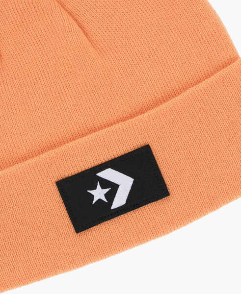 Caciuli Converse Solid Color Beanie With Embroidery Orange Fete (BM 13451978) 2