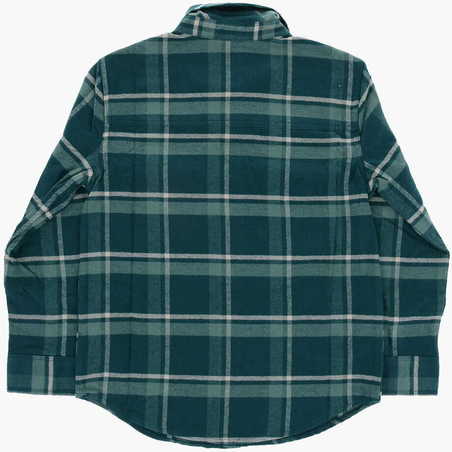 Camasi Converse All Star Plaid Check Flannel Lifestyle Overshirt Green Baieti (BM 13451993) 3
