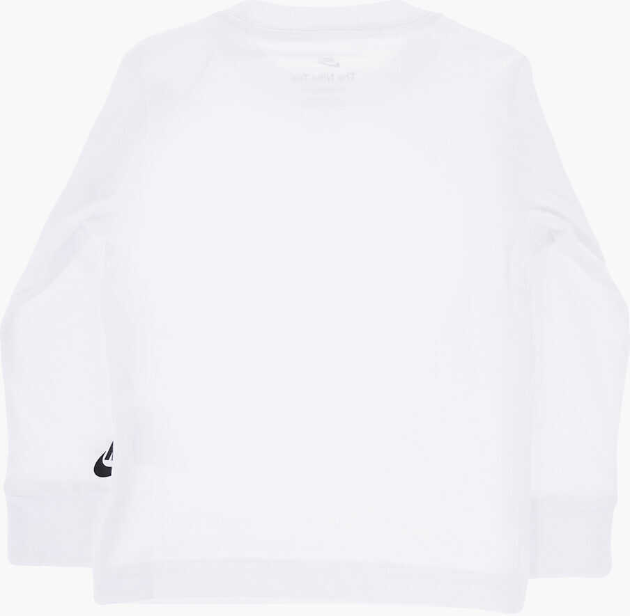Tricouri Nike Long Sleeve Crew-Neck T-Shirt With Printed Logo White Baieti (BM 13452059) 3