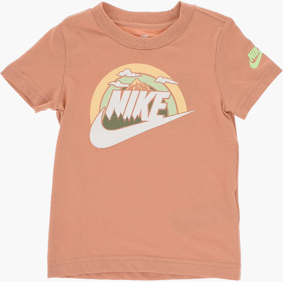 Nike Crew-Neck T-Shirt Wilderness With Print On The Front Brown