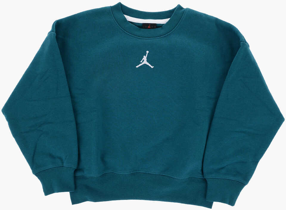 Bluze de trening Nike Air Jordan Fleeced-Cotton Blend Icon Play Crew-Neck Sweatshi Green Baieti (BM 13452251) 2