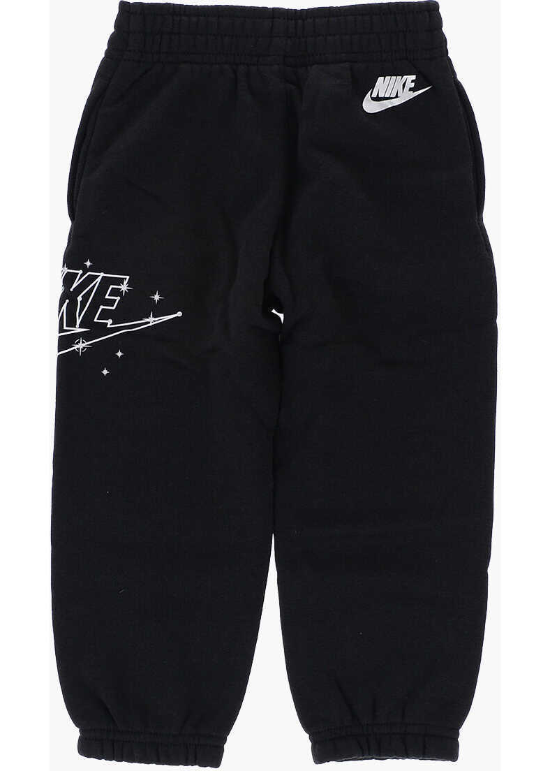 Pantaloni de trening Nike Fleeced-Cotton Blend Joggers With Contrasting Logo Black Baieti (BM 13452266) 2