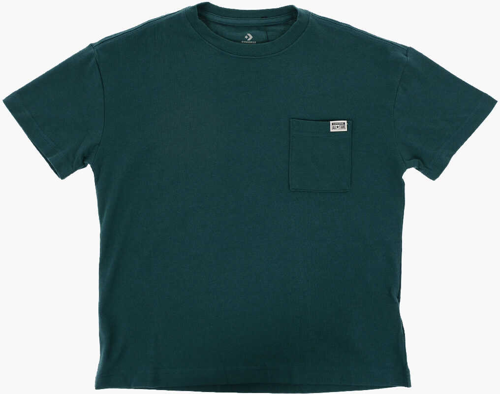 Converse All Star Solid Color Crew-Neck T-Shirt With Breast Pocket Green