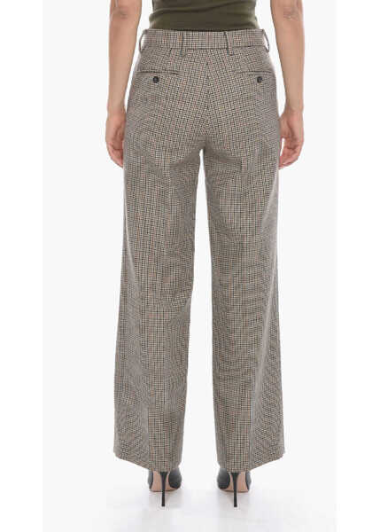 Pantaloni casual N21 Chino Trousers With Pied De Poule Pattern Beige Femei (BM 13461797) 2