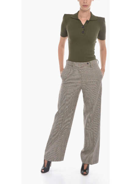 Pantaloni casual N21 Chino Trousers With Pied De Poule Pattern Beige Femei (BM 13461797) 4