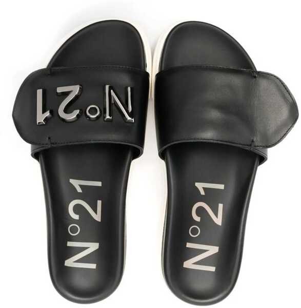 Papuci N21 Slide Sandals With Logo BLACK Femei (BM 13461896) 4