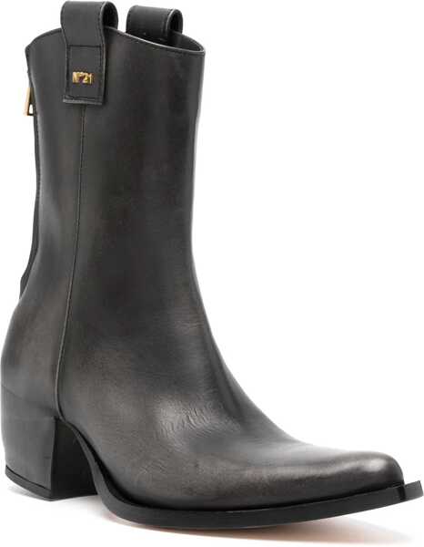 Cizme scurte N21 Leather Boot BLACK Femei (BM 13462019) 2