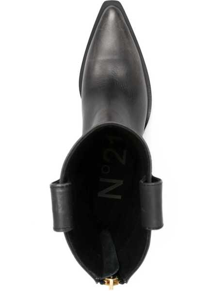 Cizme scurte N21 Leather Boot BLACK Femei (BM 13462019) 4