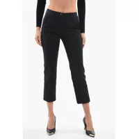 Pantaloni casual Stretch Cotton Chino Pants With Belt Loops Femei