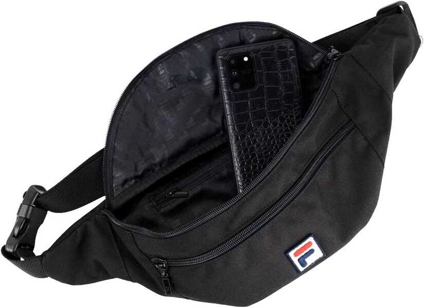 Borsete Fila Bissau Coated Canvas Double Zipper Waist Bag Black Barbati (BM 13464866) 2