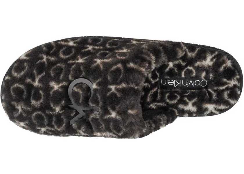 Papuci Calvin Klein Slipper Mule Fur Mono Black Femei (BM 13465004) 3
