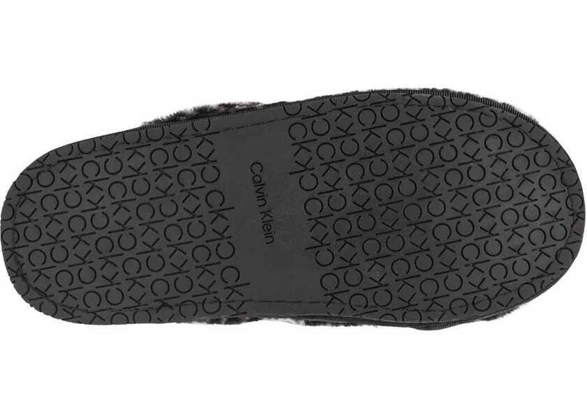 Papuci Calvin Klein Slipper Mule Fur Mono Black Femei (BM 13465004) 4