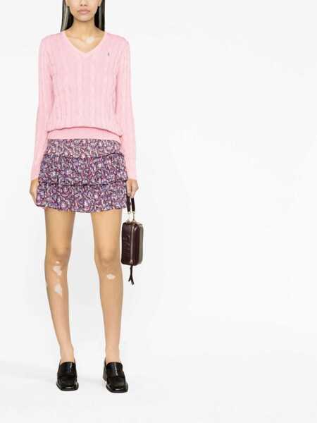 Pulovere Ralph Lauren Ralph Lauren Pink V-Neck Braided Cotton Sweater PINK Femei (BM 13469750) 2