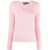 Ralph Lauren Ralph Lauren Pink V-Neck Braided Cotton Sweater PINK