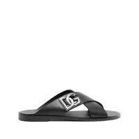 Sandale Dolce & Gabbana Logo Leather Sandals Barbati