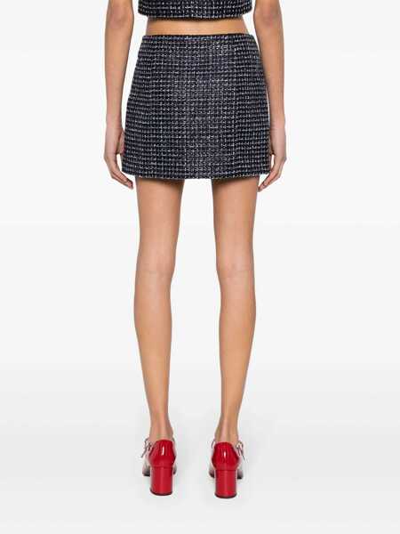 Fuste scurte Alessandra Rich Alessandra Rich Sequin Checked Tweed Mini Skirt BLUE Femei (BM 13476581) 4