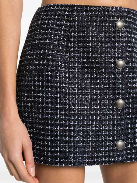 Fuste scurte Alessandra Rich Alessandra Rich Sequin Checked Tweed Mini Skirt BLUE Femei (BM 13476581) 5