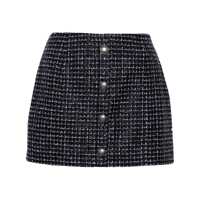 Fuste scurte Alessandra Rich Sequin Checked Tweed Mini Skirt Femei