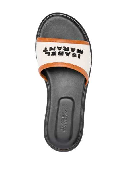 Papuci Isabel Marant Isabel Marant Vikee Logo Flat Sandals Brown Femei (BM 13483508) 4