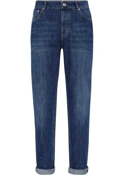 Blugi Brunello Cucinelli Cuffed Jeans DENIM SCURO Barbati (BM 13484867) 1