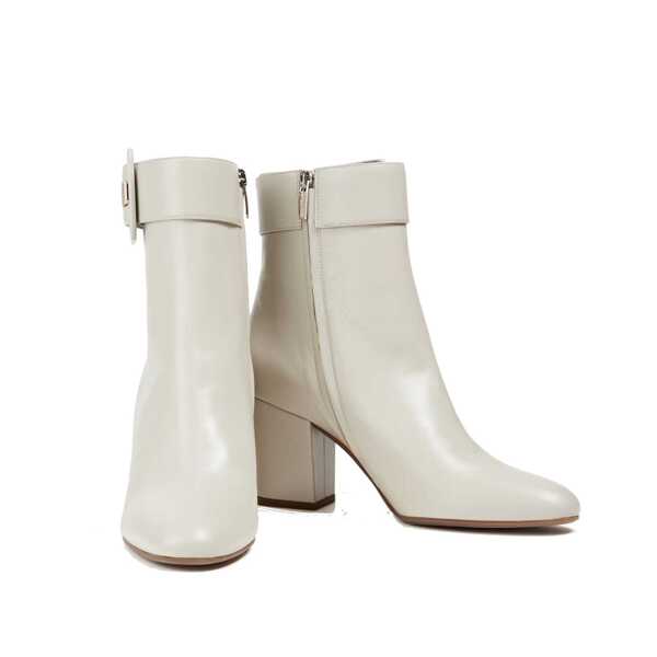 Bocanci Sergio Rossi Sergio Rossi Buckled Leather Ankle Boots White Femei (BM 13484996) 2