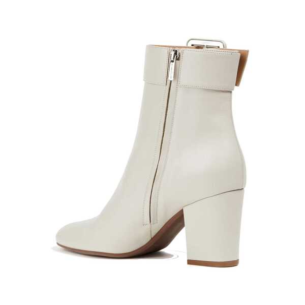 Bocanci Sergio Rossi Sergio Rossi Buckled Leather Ankle Boots White Femei (BM 13484996) 3