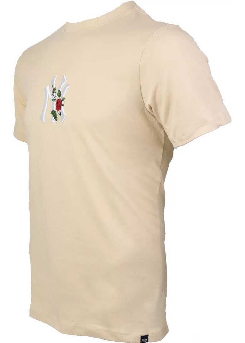 Tricouri 47 Brand MLB New York Yankees Emb Backer Southside Tee Beige Barbati (BM 13487462) 2