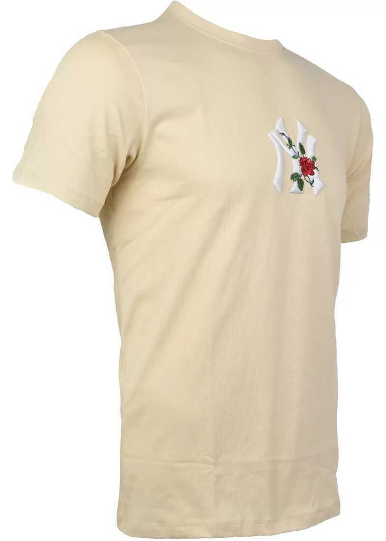 Tricouri 47 Brand MLB New York Yankees Emb Backer Southside Tee Beige Barbati (BM 13487462) 3