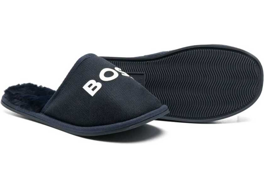 Slapi Hugo Boss Logo Slippers Navy Baieti (BM 13488158) 2