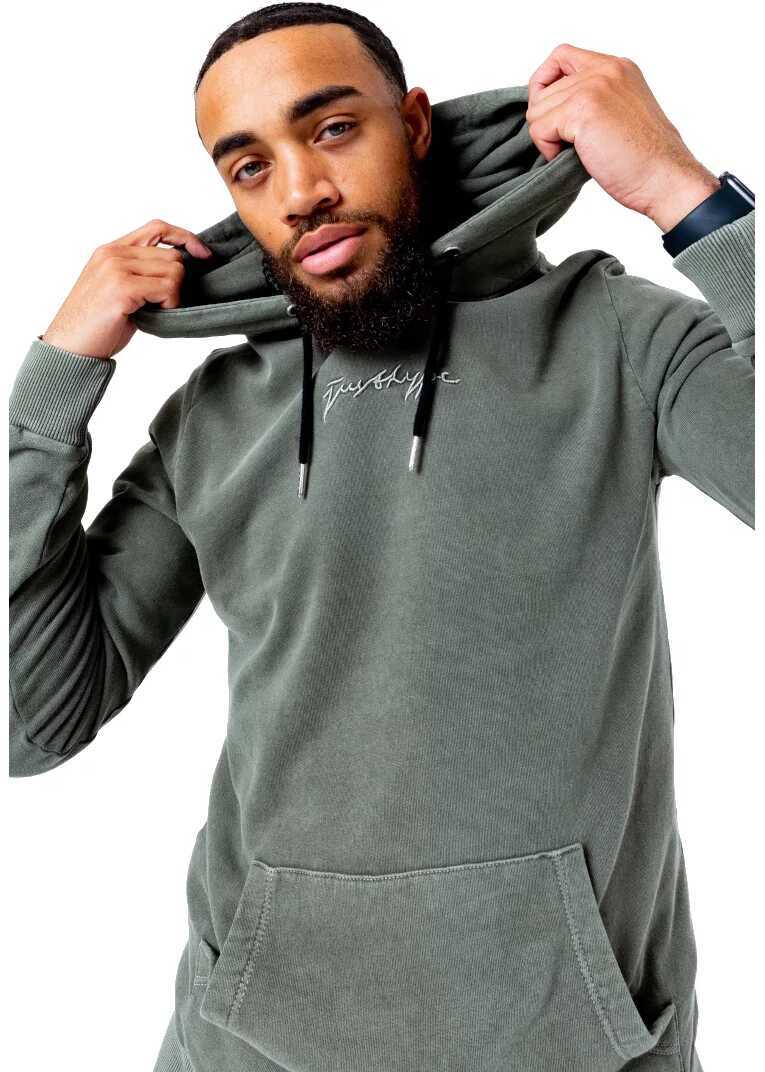 Hanorace Justhype Acid Wash Hoody Green Barbati (BM 13488623) 3