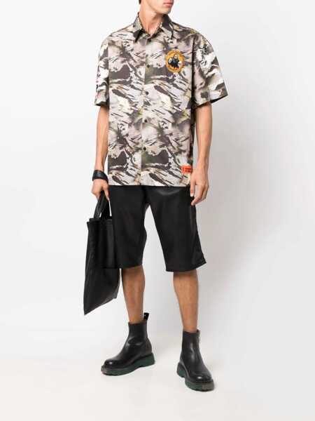 Camasi Heron Preston Heron Preston Camouflage Popline Shirt Green Barbati (BM 13503425) 2