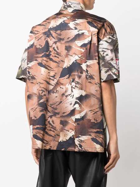 Camasi Heron Preston Heron Preston Camouflage Popline Shirt Green Barbati (BM 13503425) 4