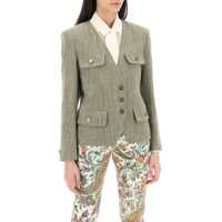 Sacouri office Fitted Jacket With Padded Shoulders Femei