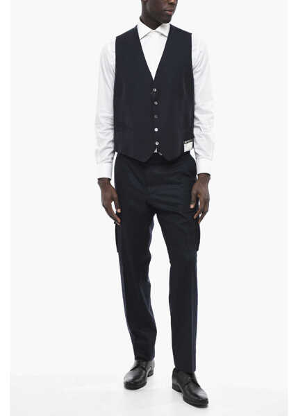 Veste costum CORNELIANI Virgin Wool Leader Vest With Flush Pockets Blue Barbati (BM 13504214) 3